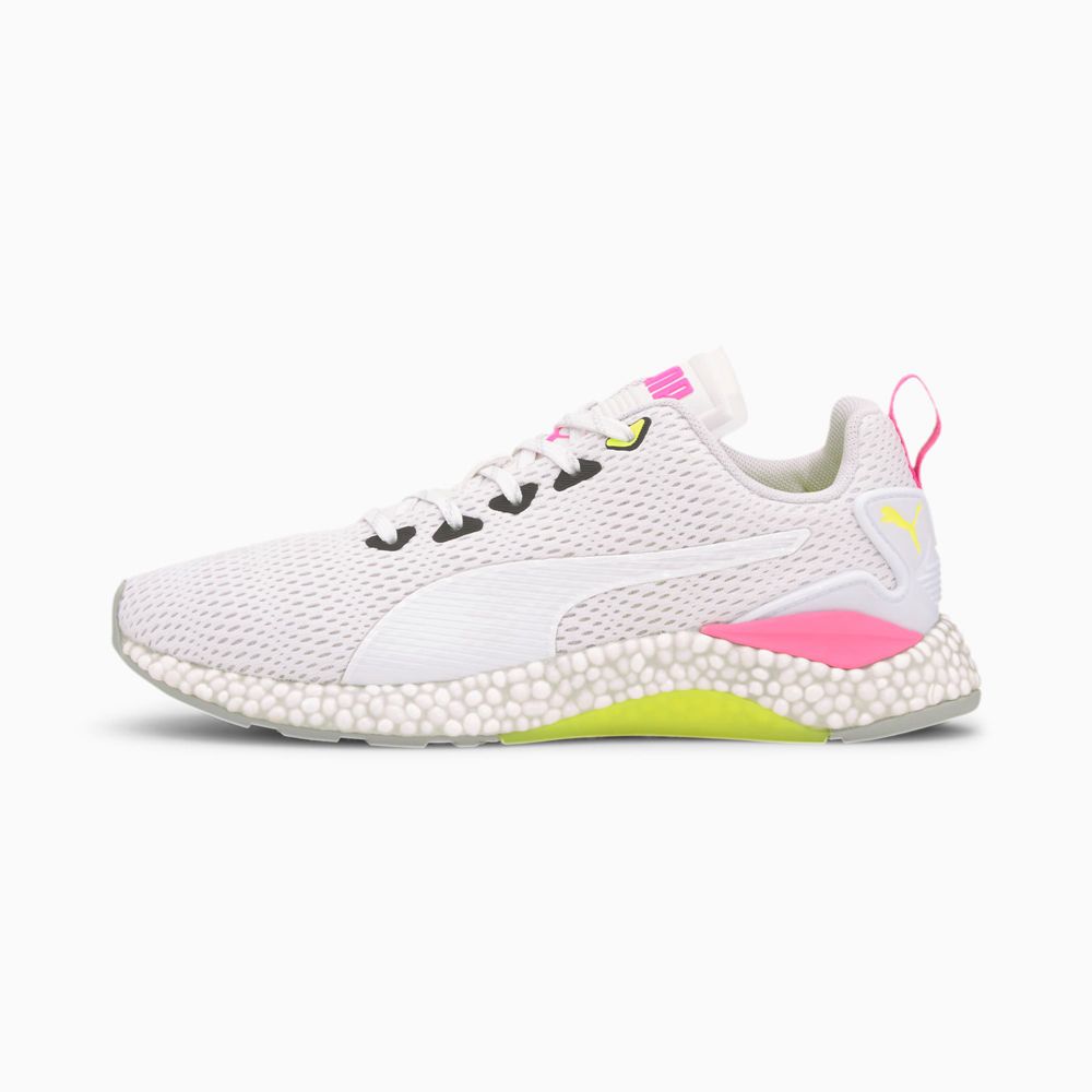 Puma HYBRID Runner v2 Férfi Futócipő - Fehér/Sárga/Rózsaszín ( Hungary - ROXVJ5014 )
